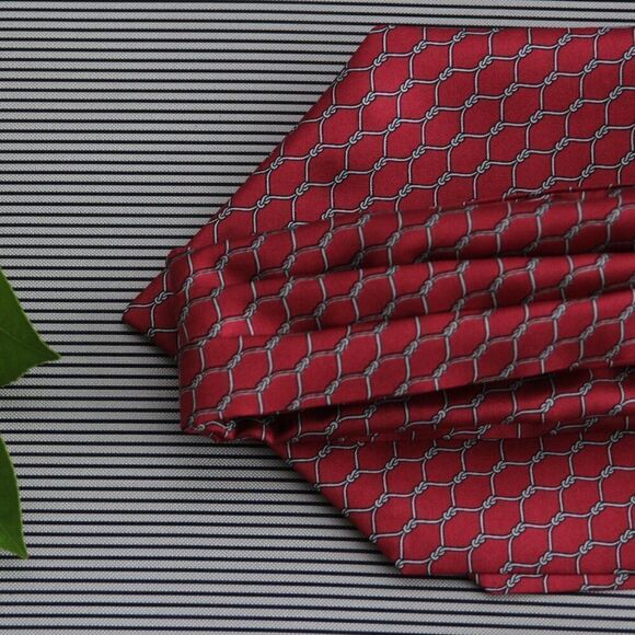 Men's Cravat Ascot 100%silk Gift Box A091 Red Ornament Print - Picture 7 of 11